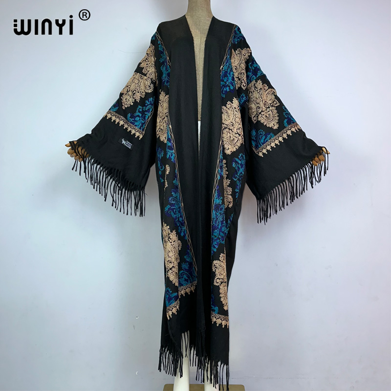 WINYI Winter Women tassel Pash - Embroidery Pashmina ulasan dan harga
