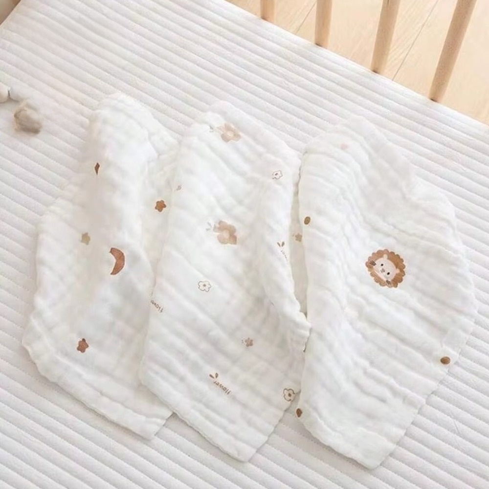 2PCS 6 Layer Cotton Baby Saliv - Embroidery Towel ulasan dan harga
