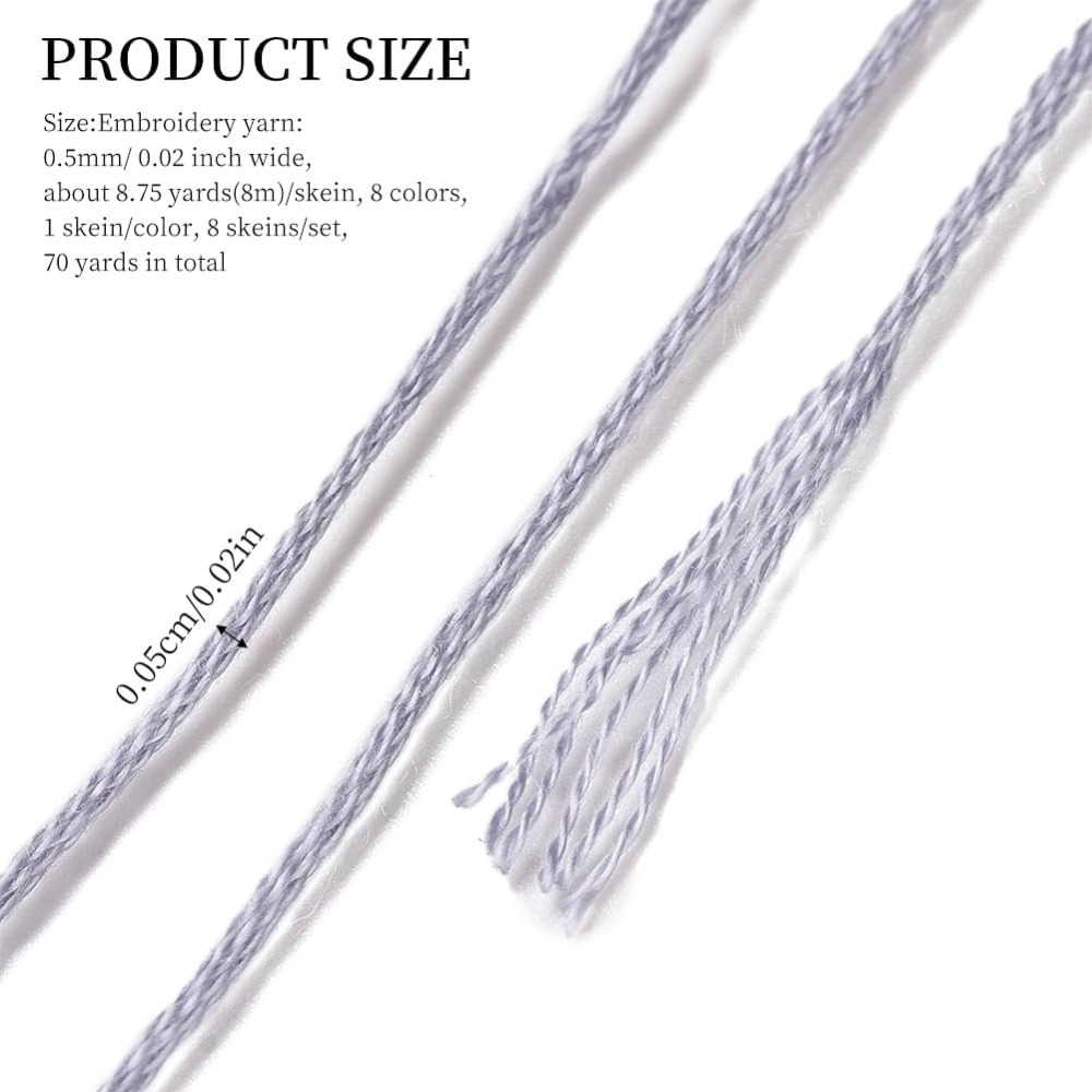 8 Skeins 70 Yards Grey Friends - Embroidery Floss ulasan dan harga