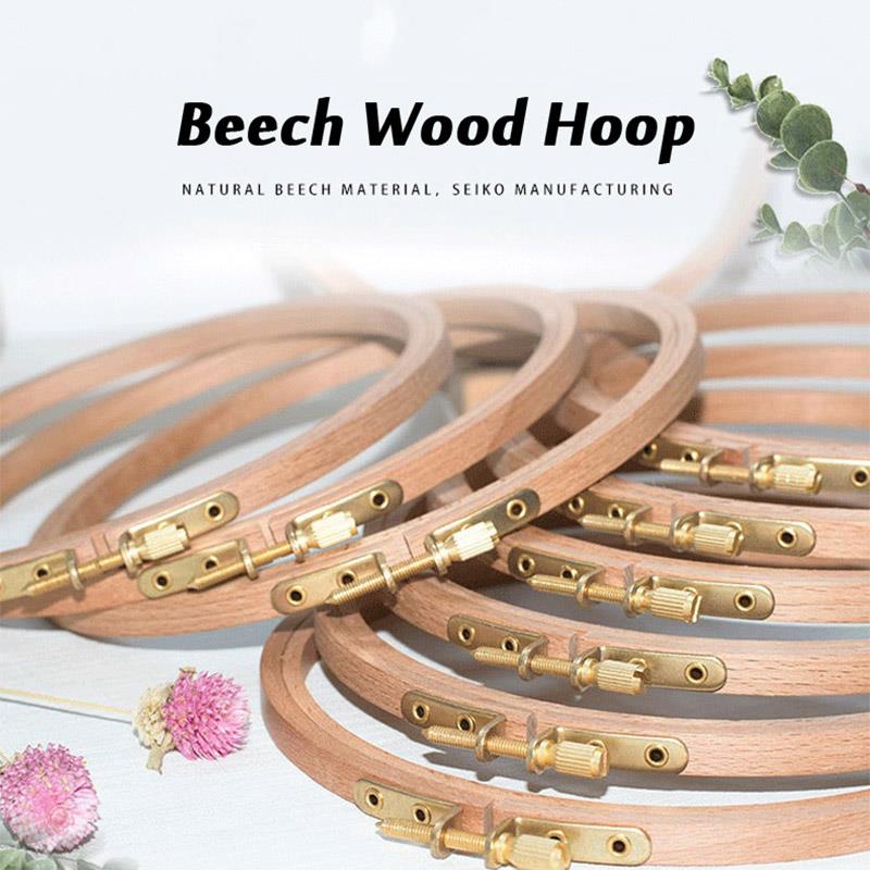 1pcs High Quality Beech Wood E - Embroidery Ring ulasan dan harga