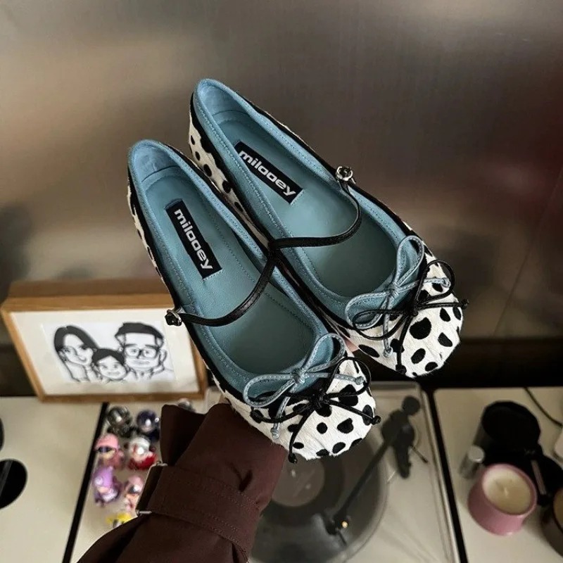 2026French Flat Bottomed Rotun - Embroidery Flat Shoes ulasan dan harga