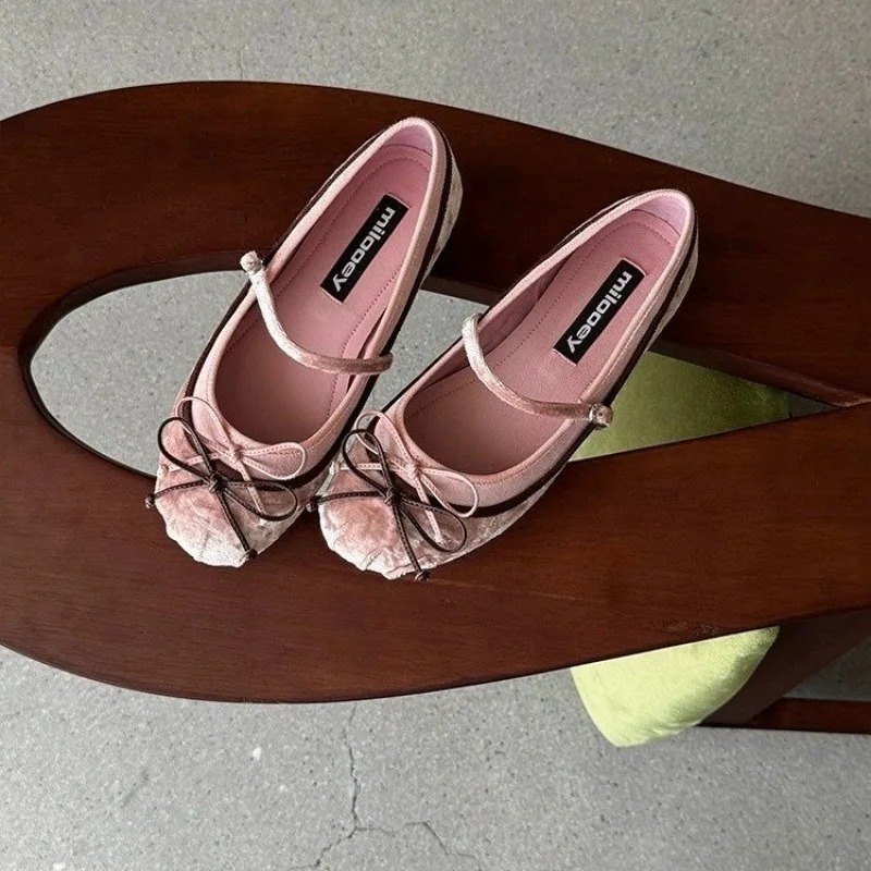 2026French Flat Bottomed Rotun - Embroidery Flat Shoes ulasan dan harga