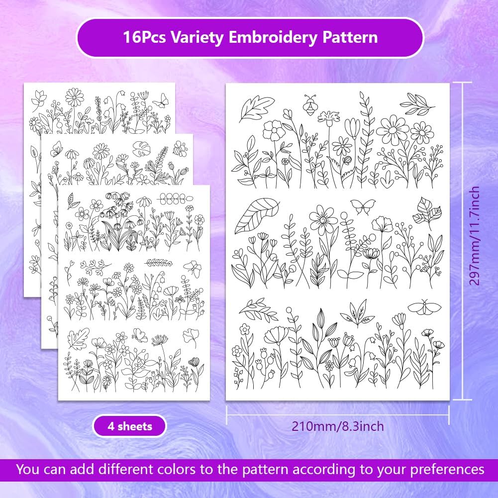 Water Soluble Embroidery Patte - Embroidery Design Patterns Flowers ulasan dan harga