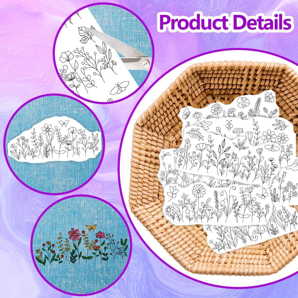 Water Soluble Embroidery Patte - Embroidery Design Patterns Flowers ulasan dan harga
