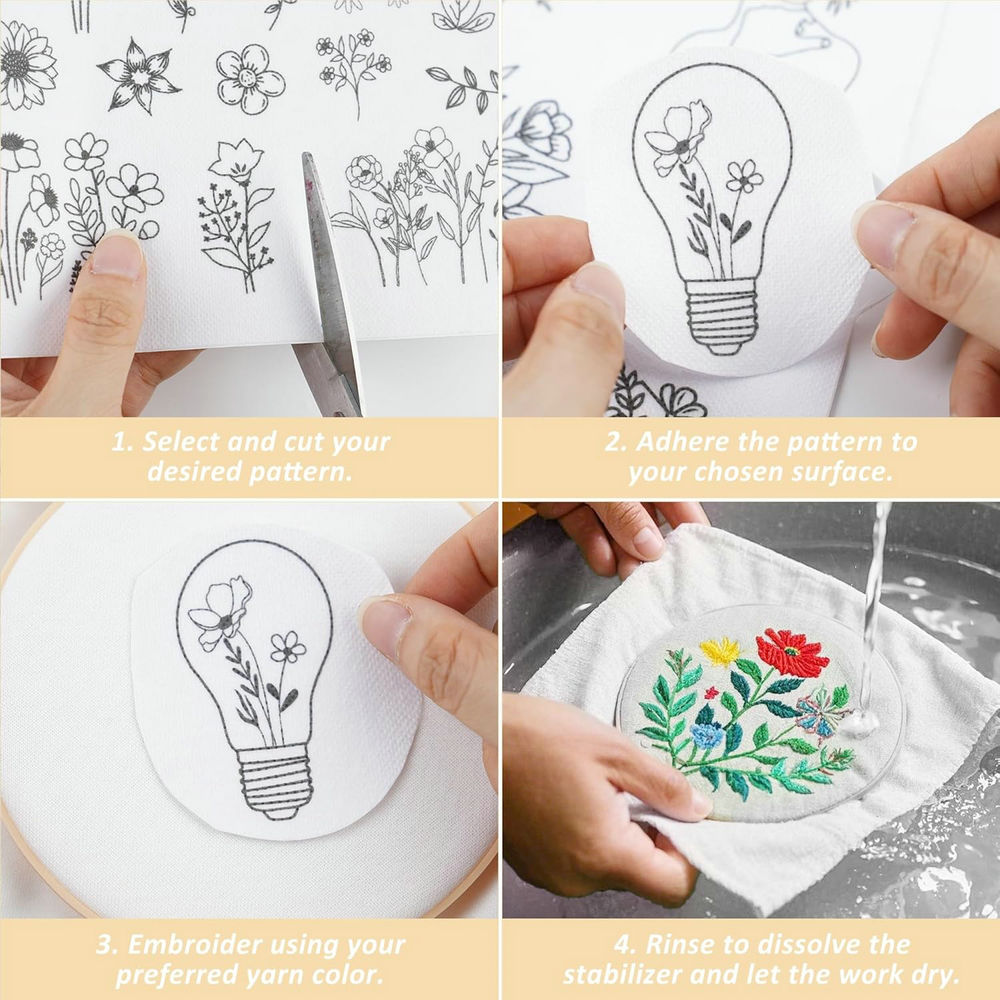 Water Soluble Embroidery Patte - Embroidery Design Patterns Flowers ulasan dan harga
