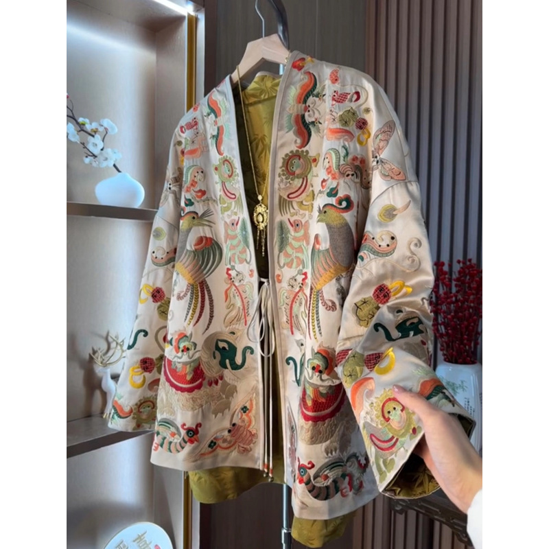New Chinese Style Kimono Cardi - Embroidery Origin ulasan dan harga