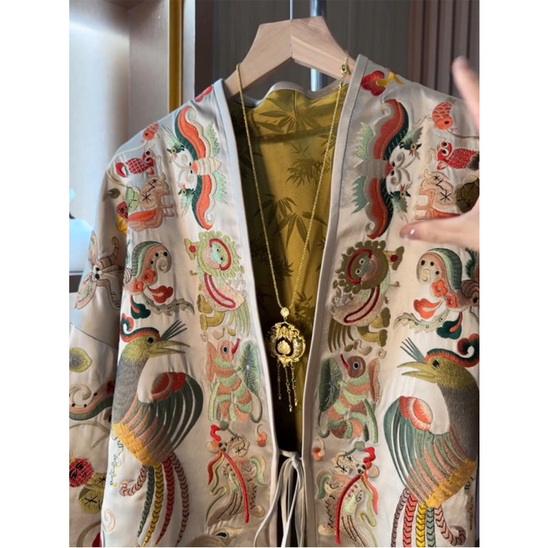 New Chinese Style Kimono Cardi - Embroidery Origin ulasan dan harga