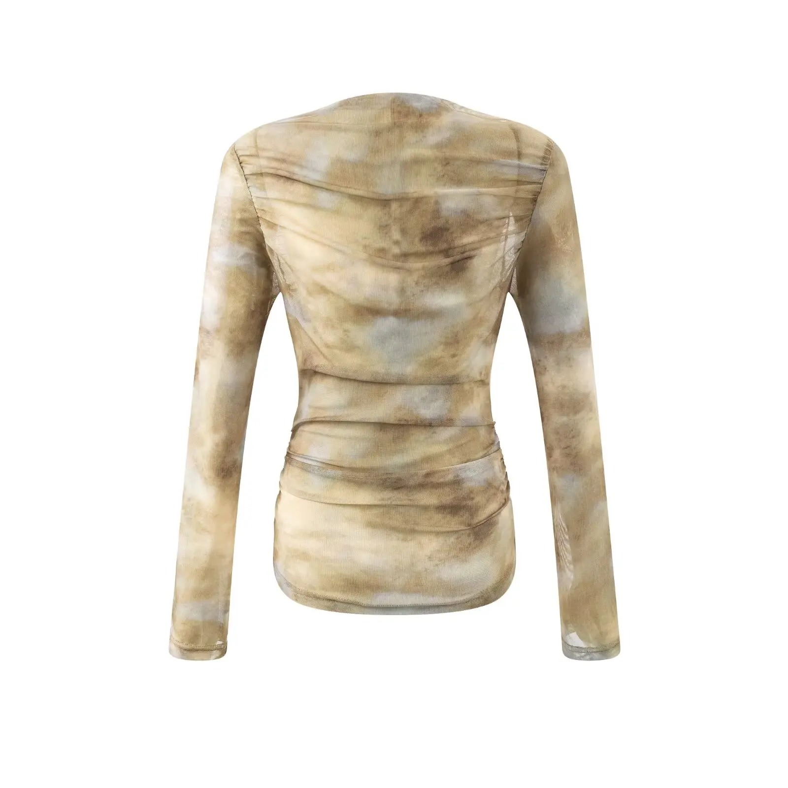2025 Sexy Tie-Dye Print Ruched - Embroidery Origin ulasan dan harga