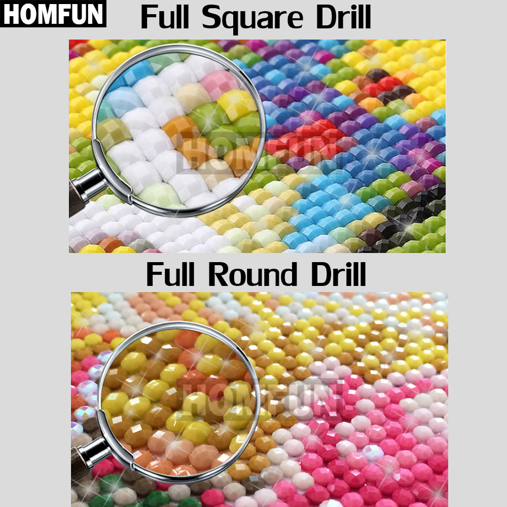 HOMFUN Full Square/Round Drill - Embroidery Whale ulasan dan harga