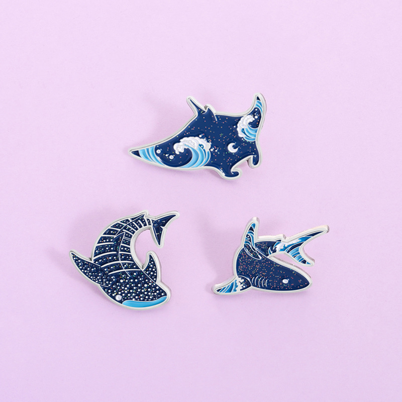 Cartoon marine creatures Ename - Embroidery Whale ulasan dan harga