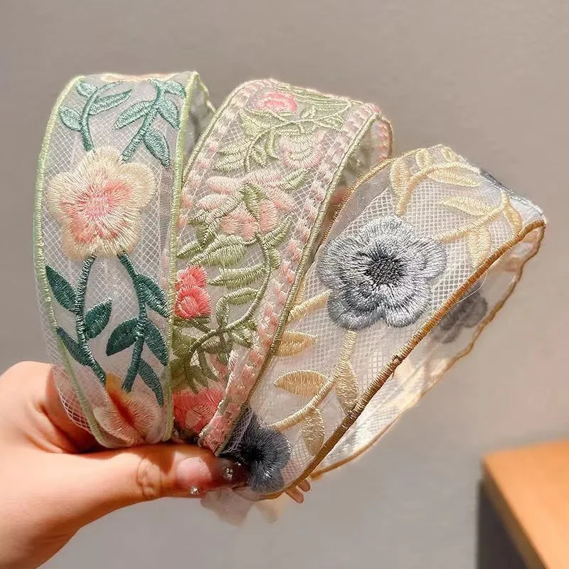 1/3pcs Elegant Chiffon Embroid - Embroidery Ring ulasan dan harga