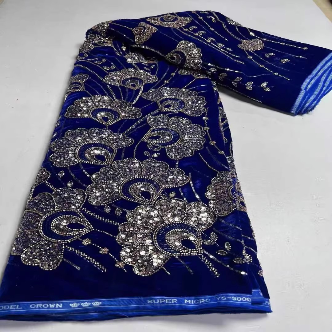 5yard New velvet tela Sequin b - Embroidery Youtube ulasan dan harga