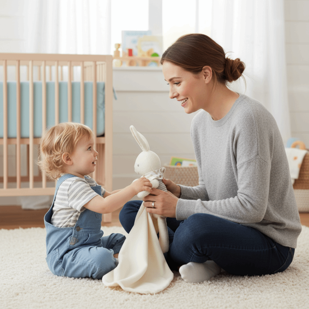 Square Shape Baby Rabbit Comfo - Embroidery Towel ulasan dan harga