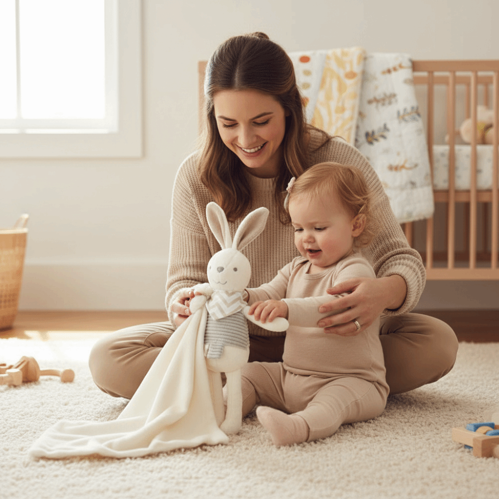 Square Shape Baby Rabbit Comfo - Embroidery Towel ulasan dan harga