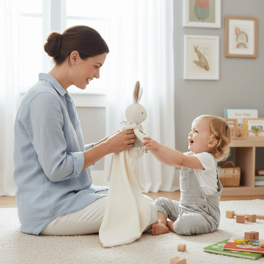 Square Shape Baby Rabbit Comfo - Embroidery Towel ulasan dan harga