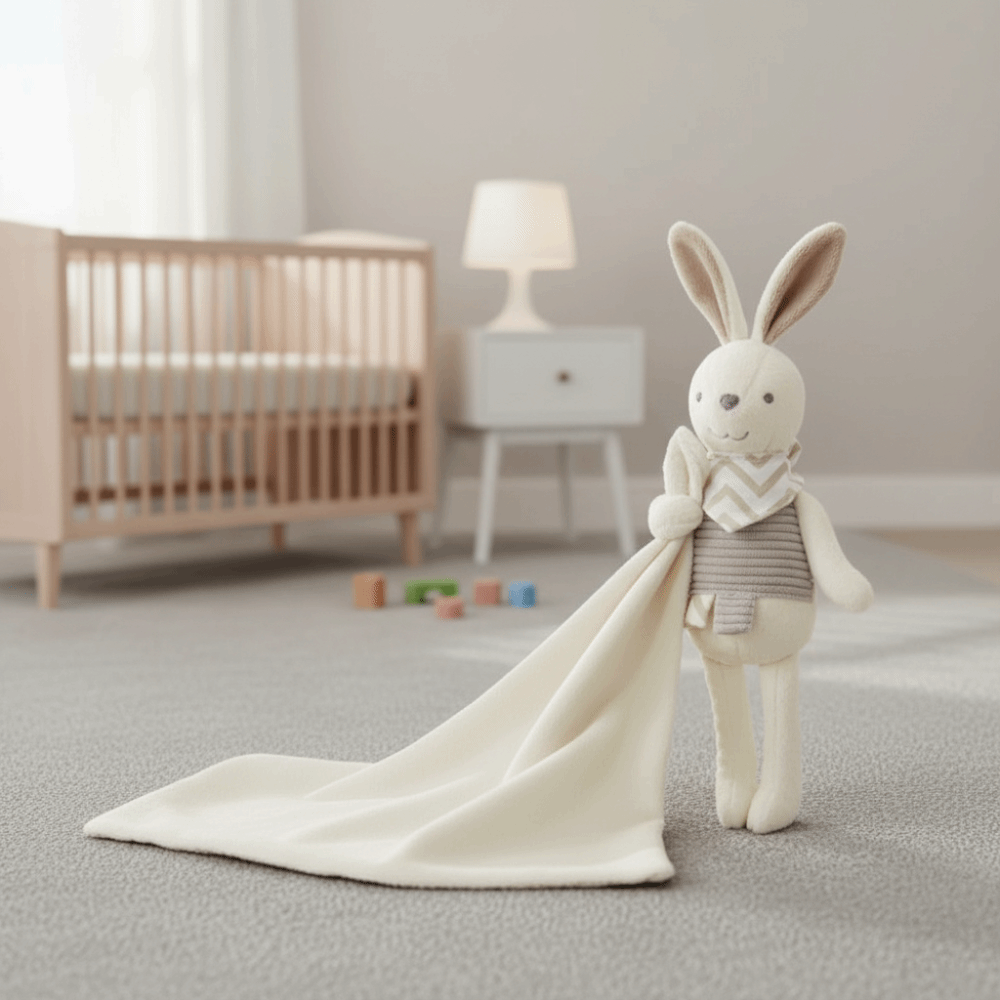 Square Shape Baby Rabbit Comfo - Embroidery Towel ulasan dan harga