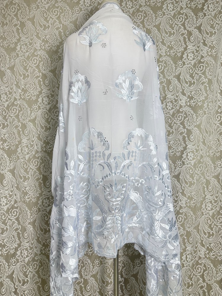 African Muslim Hijab Scarf Who - Embroidery Pashmina ulasan dan harga