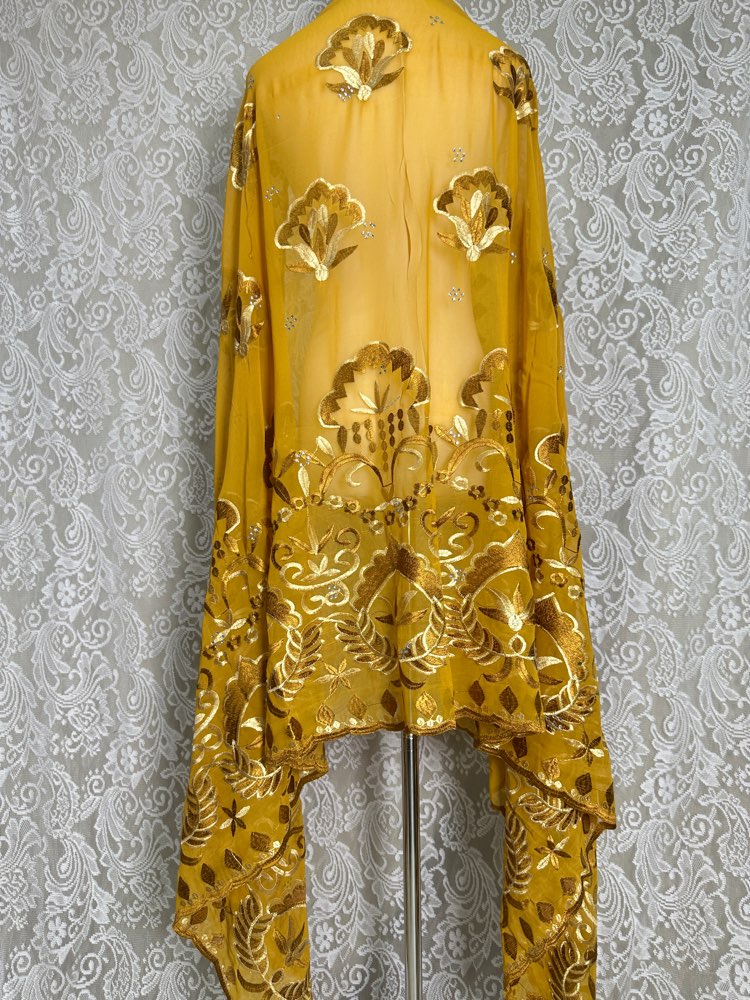 African Muslim Hijab Scarf Who - Embroidery Pashmina ulasan dan harga