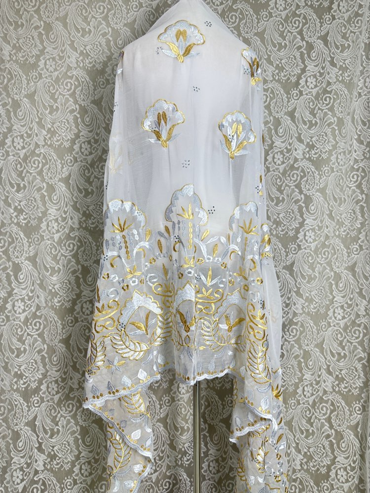 African Muslim Hijab Scarf Who - Embroidery Pashmina ulasan dan harga