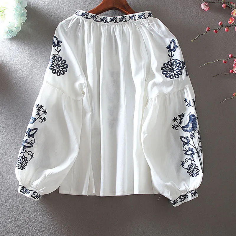 2026 Women's Retro Blouse Nati - Embroidery Blouse ulasan dan harga