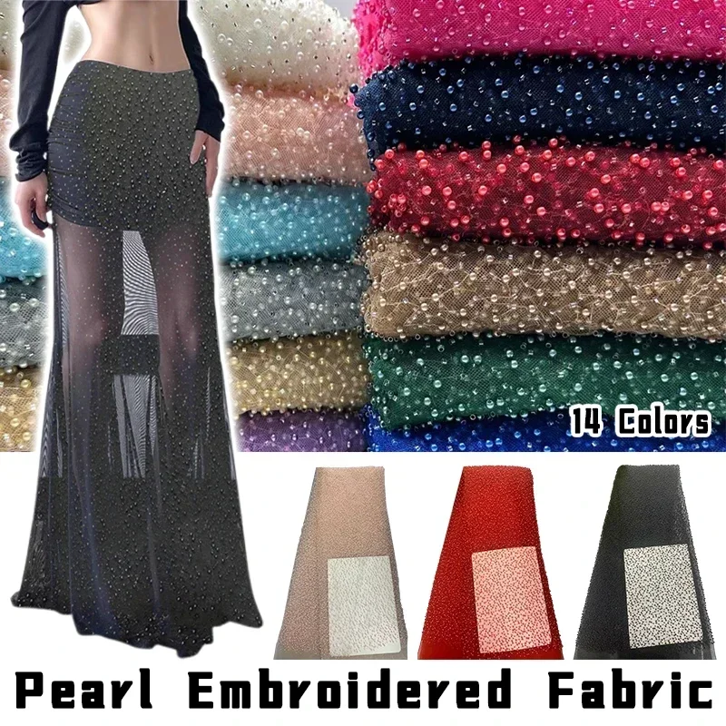 1yard Pearl Mesh Fabric Round  - Embroidery Youtube ulasan dan harga