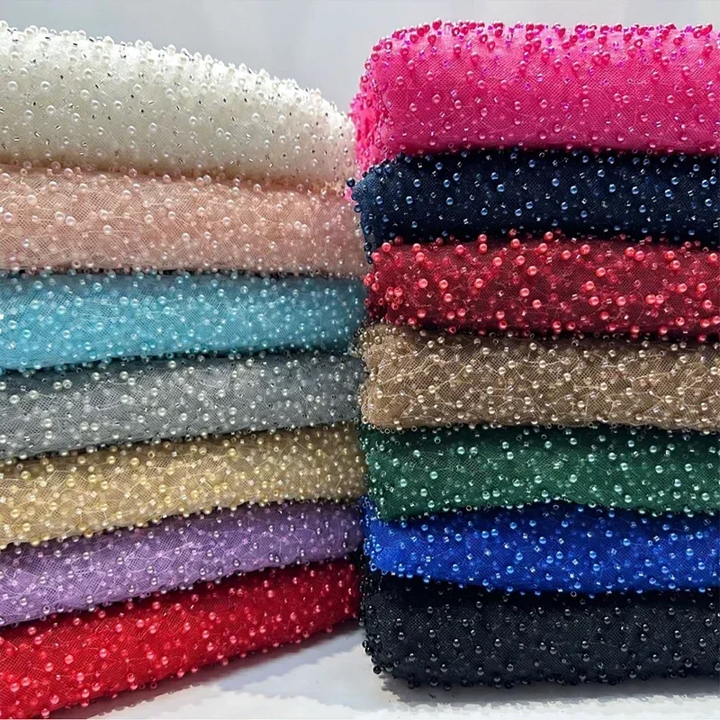 1yard Pearl Mesh Fabric Round  - Embroidery Youtube ulasan dan harga