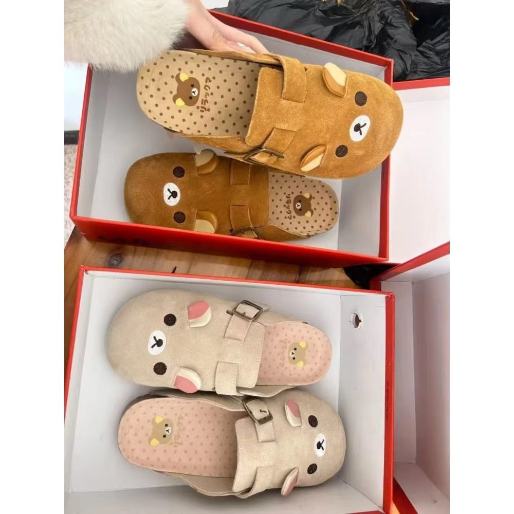 New Thick Bottom Rilakkuma Wom - Embroidery Flat Shoes ulasan dan harga