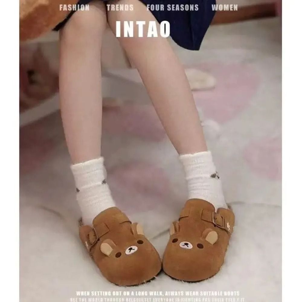 New Thick Bottom Rilakkuma Wom - Embroidery Flat Shoes ulasan dan harga