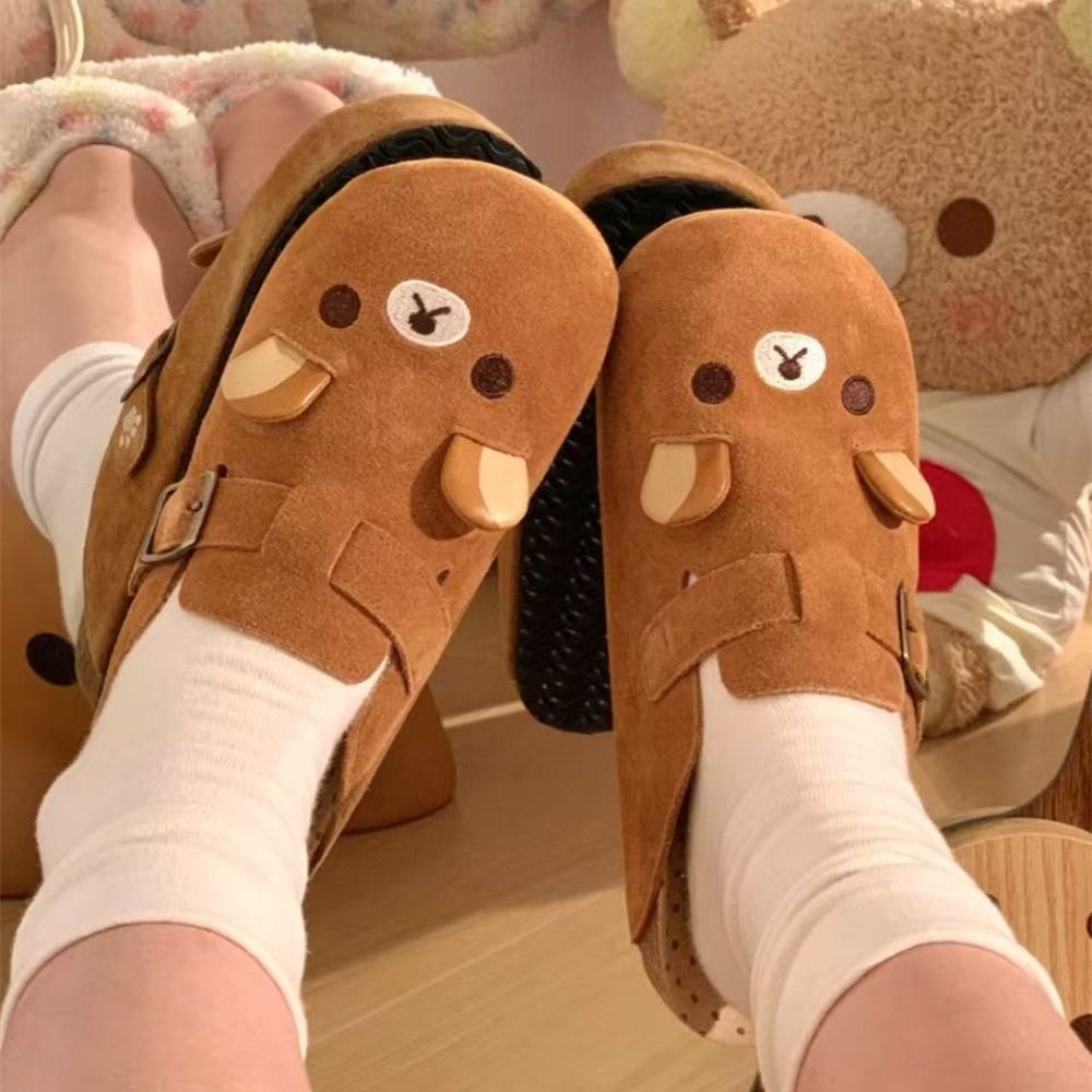 New Thick Bottom Rilakkuma Wom - Embroidery Flat Shoes ulasan dan harga