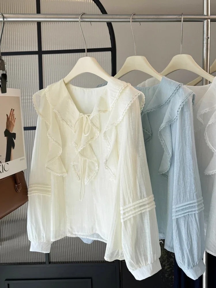 French V-Neck Chic Long Sleeve - Embroidery Origin ulasan dan harga