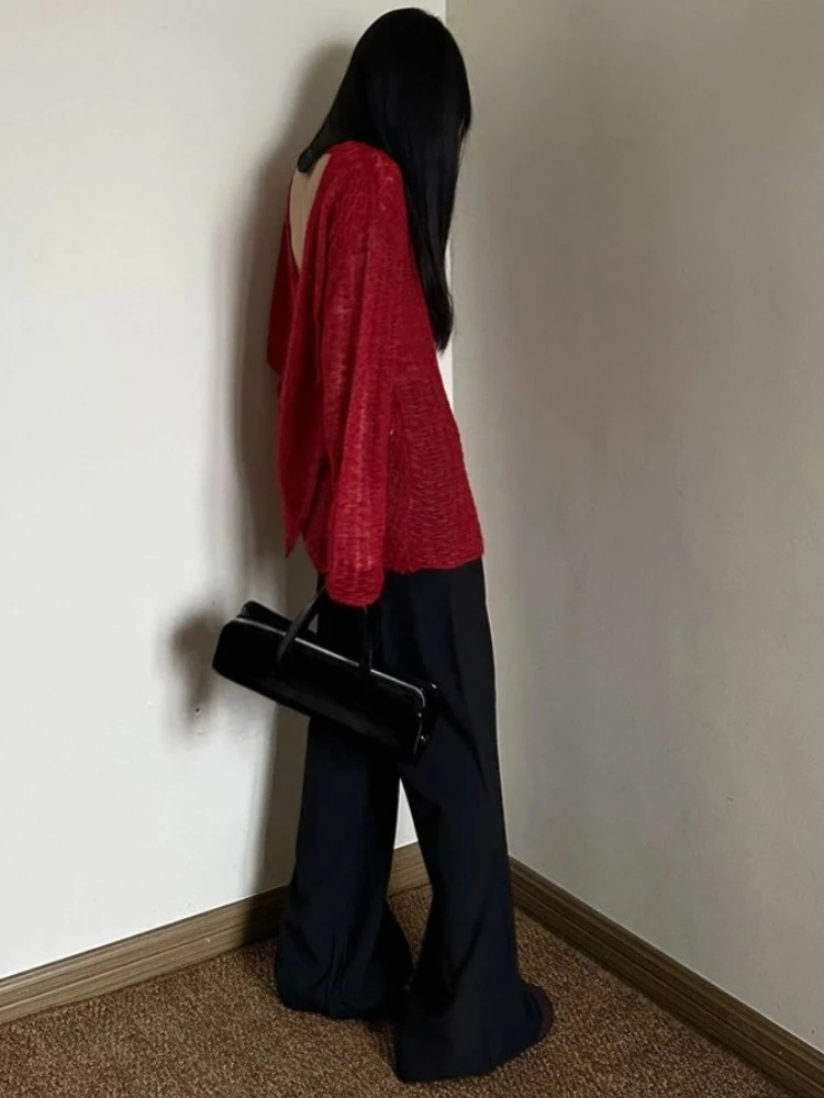 Y2K See-Through Knitted Women' - Embroidery Origin ulasan dan harga