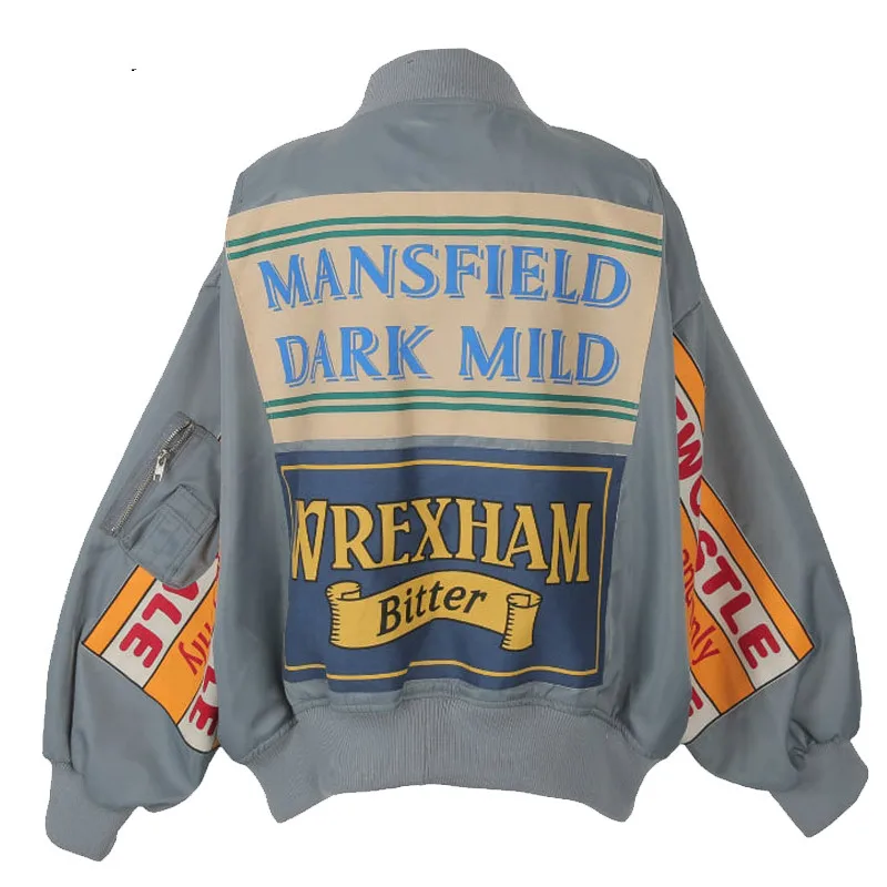 Harajuku Letters Jacket Women  - Embroidery Design Patterns Flowers ulasan dan harga
