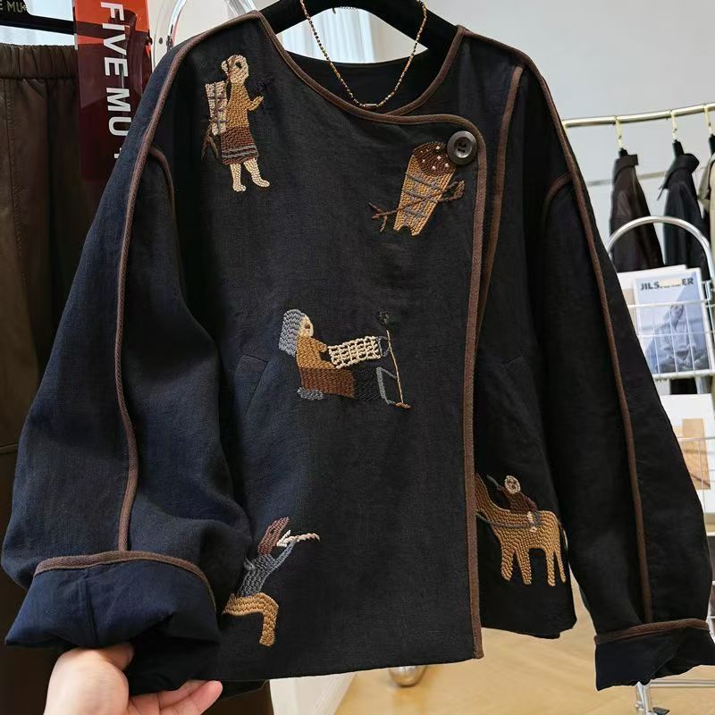 Heavy Embroidery Round Neck Sh - Embroidery Origin ulasan dan harga